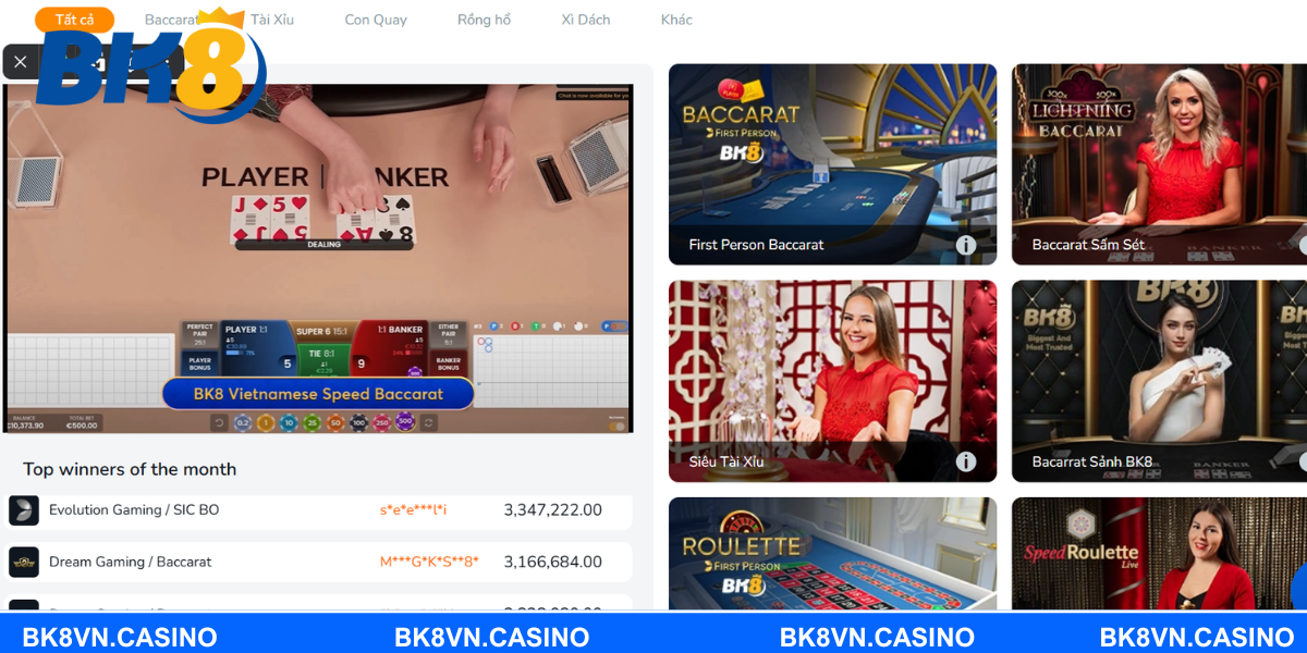 Giới thiệu toàn cảnh hệ thống casino trực tuyến BK8