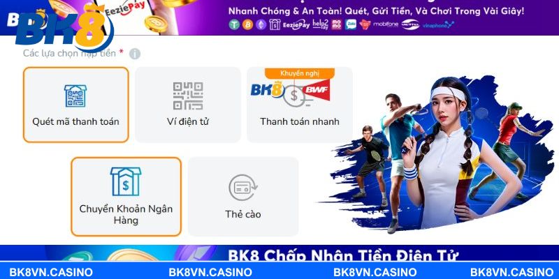 Hướng dẫn nạp tiền BK8 bằng ví điện tử Momo